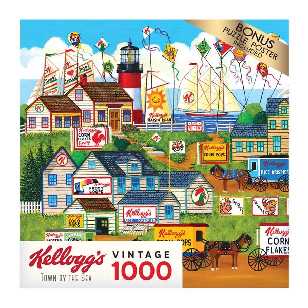 Imagem de Quebra-cabeça RoseArt Kellogg's Town by the Sea 1000 Pieces