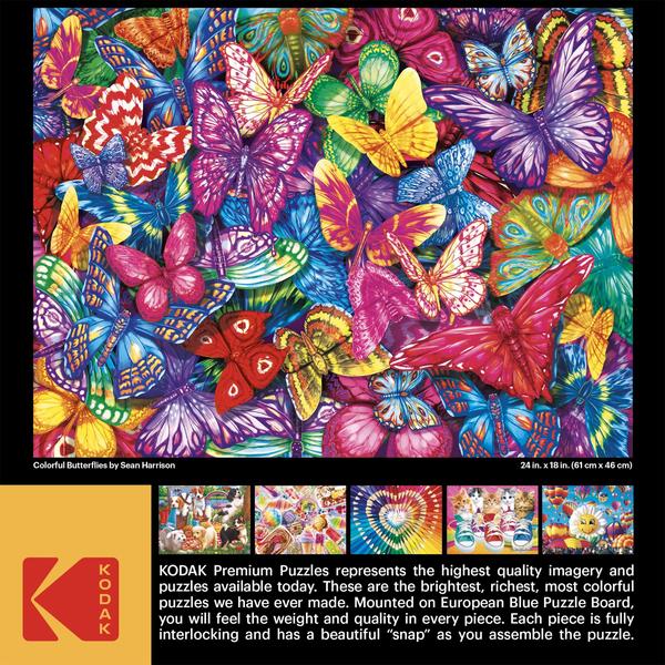 Imagem de Quebra-cabeça RoseArt Kodak Premium Colorful Butterflies 350 unidades