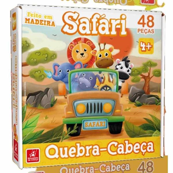 Imagem de Quebra-Cabeça Safari 48 Peças Madeira 2501 Brincadeira