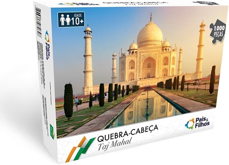 Imagem de Quebra-Cabeça Taj Mahal Mausoléu Puzzle Pedagógico Com 1000 Peças - Pais e Filhos