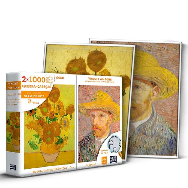 Imagem de Quebra Cabeça Van Gogh Retrato e Girassóis 2000 Peças - Toyster