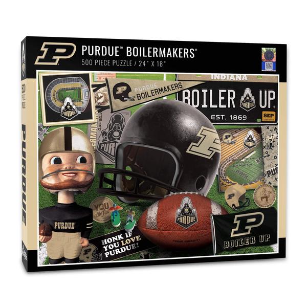 Imagem de Quebra-cabeça YouTheFan NCAA Purdue Boilermakers FB Retro 500 peças