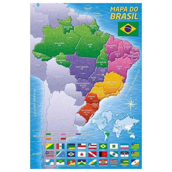 Imagem de Quebra-cabeças 200 Peças Mapa do Brasil - Grow