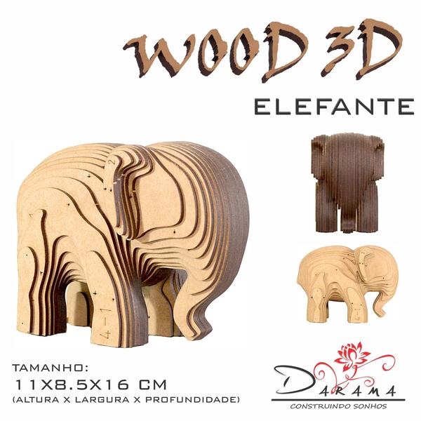 Imagem de Quebra cabeças 3d elefante decoração ornamento enfeite