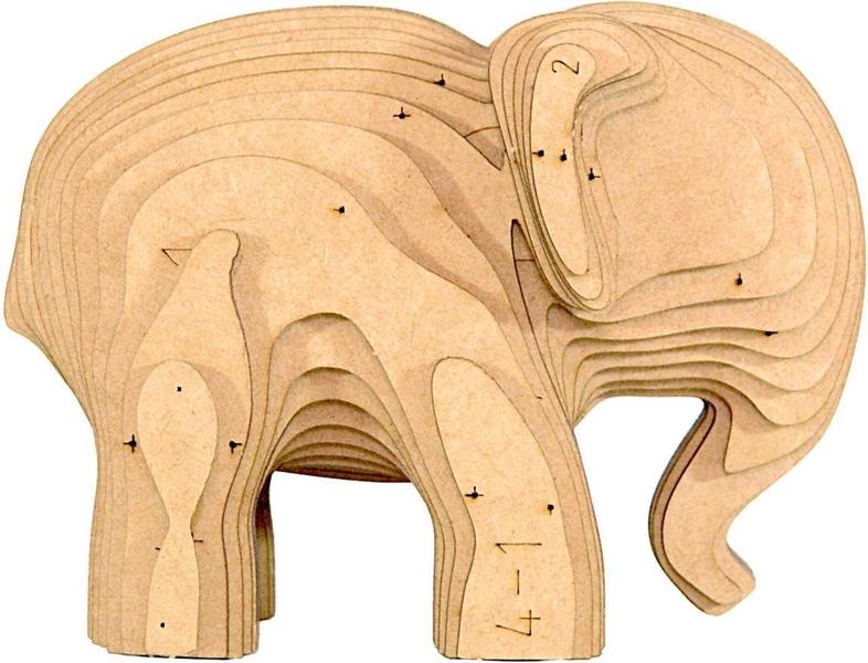 Imagem de Quebra Cabeças 3D Elefante Decoração Ornamento Enfeite