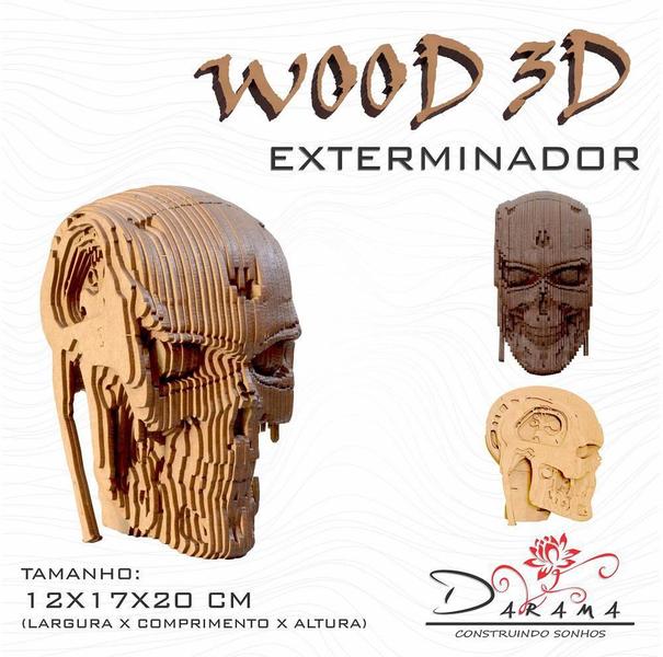 Imagem de Quebra Cabeças 3D Exterminador Busto Mdf 3Mm Natural Darama