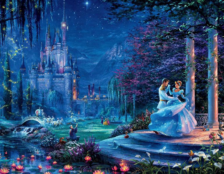 Imagem de Quebra-cabeças Ceaco 4 em 1 Thomas Kinkade Disney 500 peças