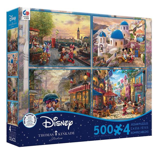 Imagem de Quebra-cabeças Ceaco 4 em 1 Thomas Kinkade Disney 500 peças