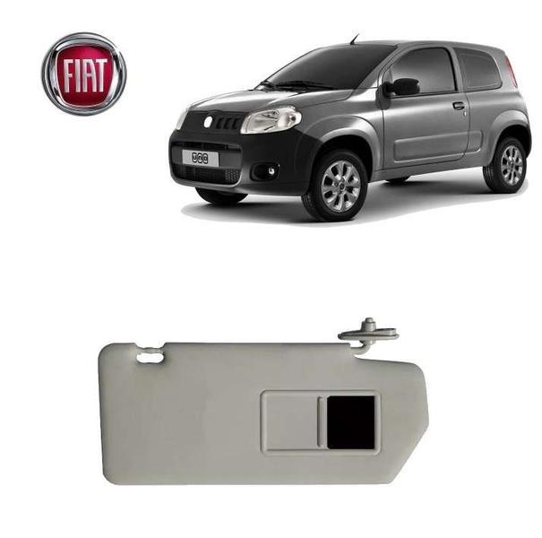 Imagem de Quebra Sol  Fiat Uno 2011 a 2019 Cinza Com Espelho LE