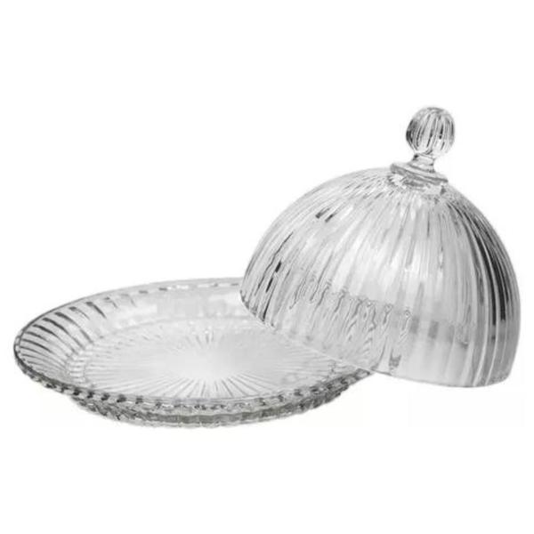 Imagem de Queijeira de Vidro Tableware Romeu Porta Queijo com Tampa 20cm