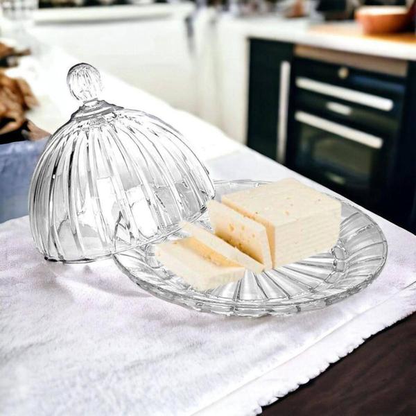 Imagem de Queijeira de Vidro Tableware Romeu Porta Queijo com Tampa 20cm