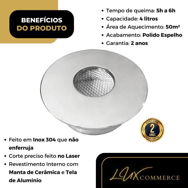 Imagem de Queimador Ecológico Redondo De 30cm Inox A Álcool/Etanol