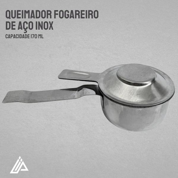 Imagem de Queimador Fogareiro de Aço Inox - Kit 3 unidades