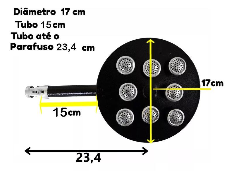 Imagem de Queimador Industrial Curto 8 Caulins Fogão Master Roa