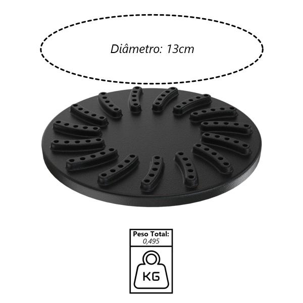 Imagem de Queimador Palmatoria Curto Completo de Alta Pressão 13cm