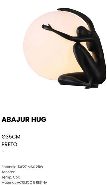 Imagem de Querolustre Estatua Abajur Hug Ql40137ab-pt Preto