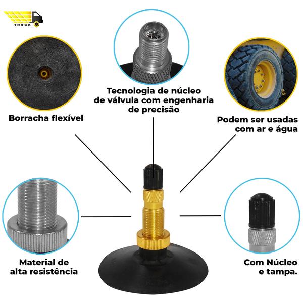 Imagem de Quite 10 Bico Valvula Para Camara De Ar Para Trator Agricola