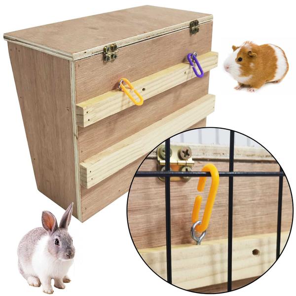 Imagem de Rabbit Hay Feeder Rack kathson Wooden Food Manager