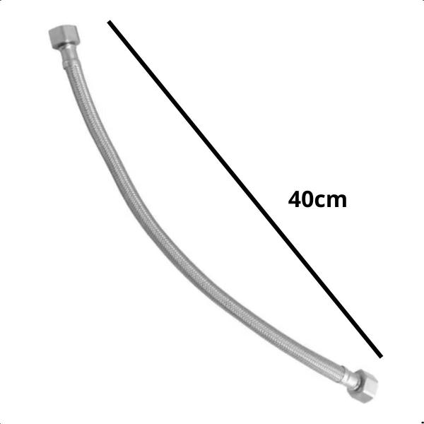 Imagem de Rabicho Engate Mangueira Trançado Aço Inox Flexível 40cm - La Bella Griffee