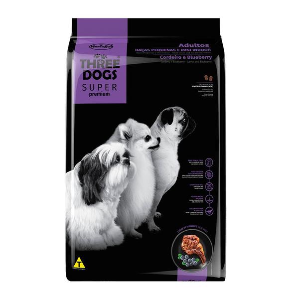 Imagem de Ração Cães Three Dogs Super Adultos Raças Pequenas e Mini Cordeiro  10,1Kg