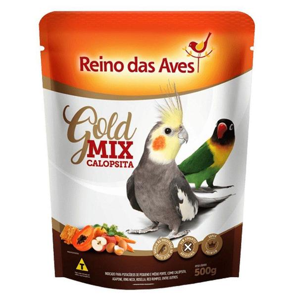 Imagem de Ração Calopsita Gold Mix 500g Reino Das Aves 