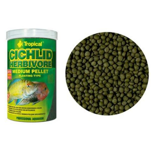 Imagem de Ração cichlid herbivore medium pellet - pote 180g