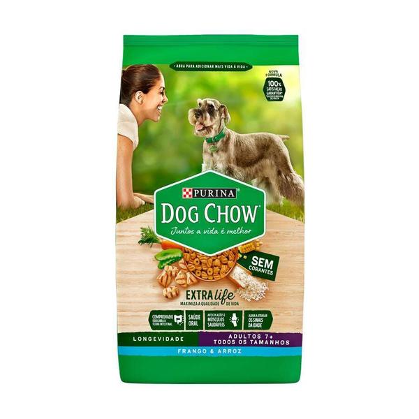 Imagem de Ração Dog Chow Longevidade para Cães com Mais de 7 anos Sabor Carne, Frango e Arroz - 15kg