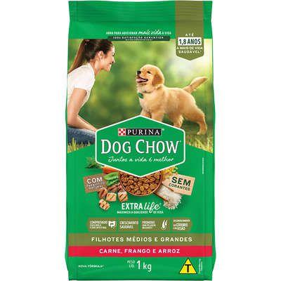 Imagem de Ração Dog Chow para Cães Adultos de Porte Médio e Grande Sabor Carne, Frango e Arroz 1KG