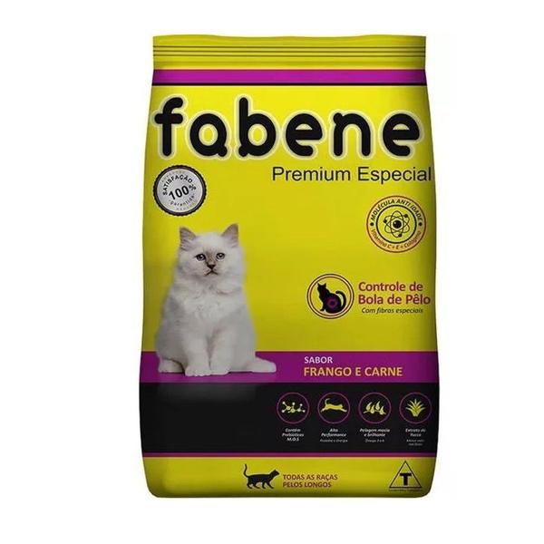 Ração Fabene Feline Bola de Pelo Sabor Frango e Carne 10,1kg - Premiatta Imagem de Ração Fabene Feline Bola de Pelo Sabor Frango e Carne 10,1kg