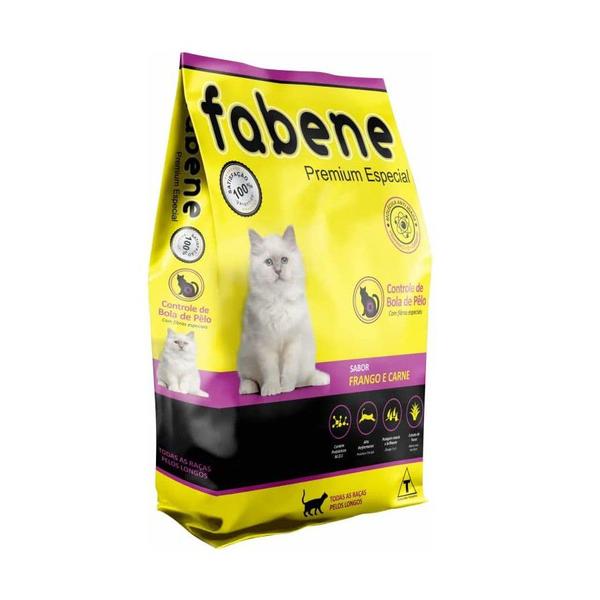 Ração Fabene Feline Bola de Pelo Sabor Frango e Carne 10,1kg - Premiatta Imagem de Ração Fabene Feline Bola de Pelo Sabor Frango e Carne 10,1kg