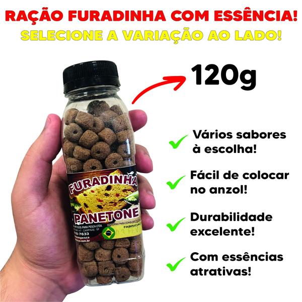 Imagem de Ração Furadinha para Pesca Vários Sabores 120g Escolha