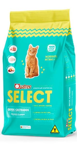 Ração Gatos Castrados Sabor Frango Quatree Select Controle Imagem de Ração Gatos Castrados Sabor Frango Quatree Select Controle