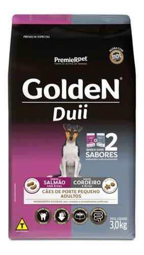 Ração Golden Duii Cães Adultos Porte Pequeno Salmão Com Ervas & Cordeiro E Arroz 3kg - Premier Imagem de Ração Golden Duii Cães Adultos Porte Pequeno Salmão Com Ervas & Cordeiro E Arroz 3kg