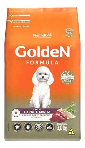 Imagem de Ração Golden Formula Cães Adultos Raças Pequenas Carne e Arroz Mini Bits 3 kg