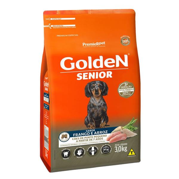 Imagem de Ração golden fórmula sênior raças pequenas frango e arroz mini bits 3 kg