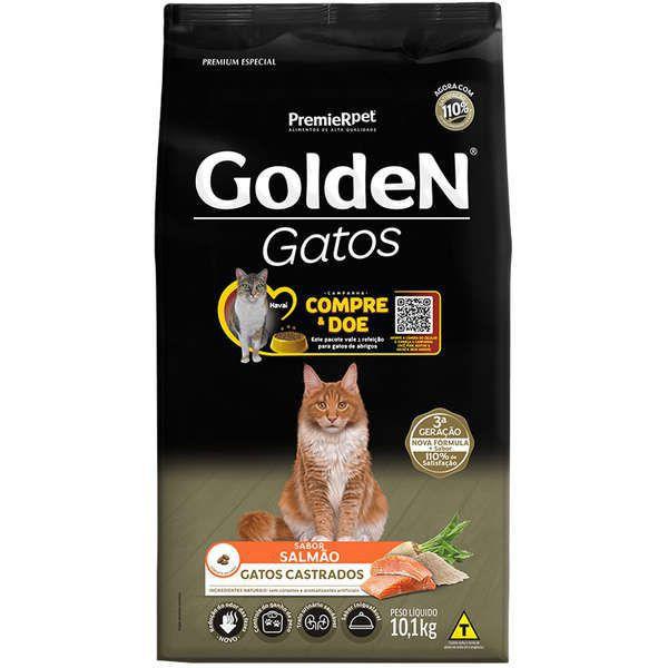 Ração Golden Gato adulto Castrado - Salmão - 10,1kg Imagem de Ração Golden Gato adulto Castrado - Salmão - 10,1kg