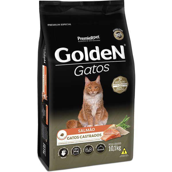 Ração Golden Gato adulto Castrado - Salmão - 10,1kg Imagem de Ração Golden Gato adulto Castrado - Salmão - 10,1kg