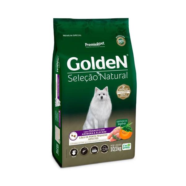 Imagem de Ração Golden Seleção Natural para Cães Adultos de Porte Pequeno Sabor Frango com Abóbora e Alecrim 3 kgs