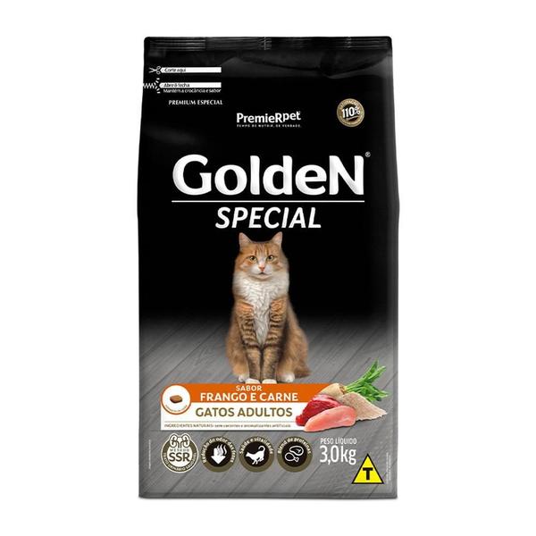 Imagem de Ração Golden Special Gatos Adultos Frango E Carne 3Kg