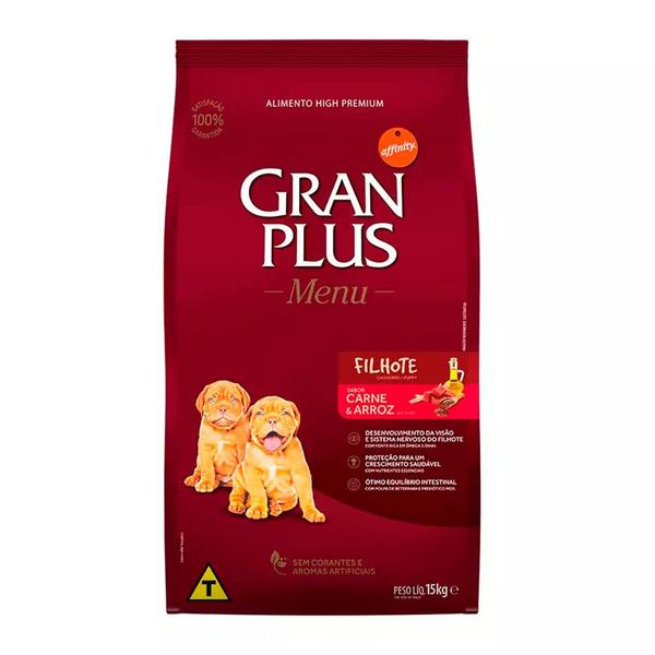 Imagem de Ração Gran Plus Cães Menu Filhotes Carne E Arroz - 15kg