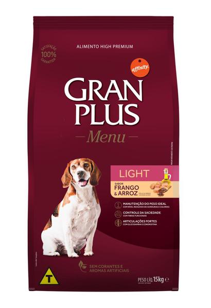 Ração Gran Plus Cães Menu Ligth - 15kg - GRANPLUS Imagem de Ração Gran Plus Cães Menu Ligth - 15kg