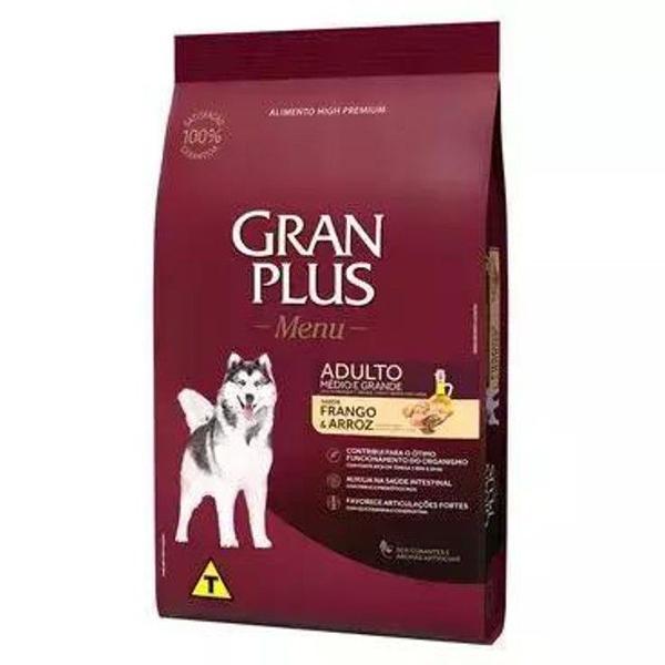 Racao gran plus cao menu adulto frango/arroz 15kg Imagem de Racao gran plus cao menu adulto frango/arroz 15kg
