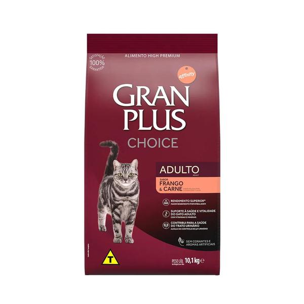 Imagem de Ração Gran Plus Choice Gatos Adultos Frango e Carne 10,1kg