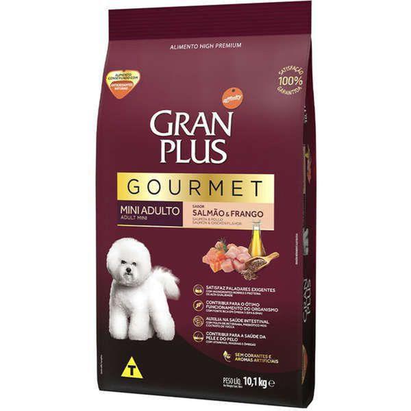 Imagem de Ração Gran Plus Gourmet Cães Adultos Miniaturas e Pequenos Salmão e Frango (10,1 kg) -