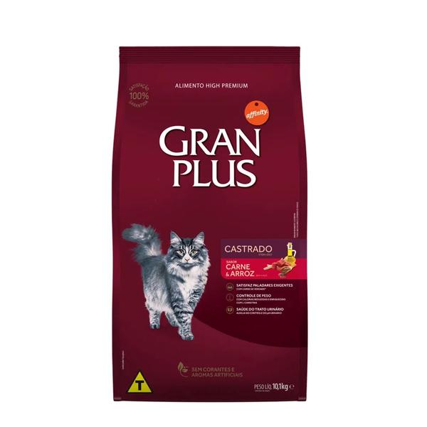 Ração Gran Plus Menu Gatos Adultos Castrados Carne e Arroz Imagem de Ração Gran Plus Menu Gatos Adultos Castrados Carne e Arroz