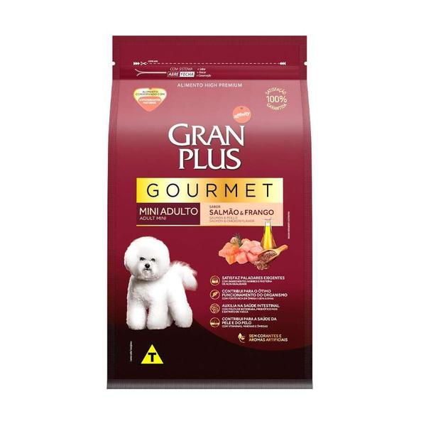 Imagem de Ração GranPlus Gourmet para Cães Adultos de Porte Mini Sabor Salmão e Frango - 10,1kg