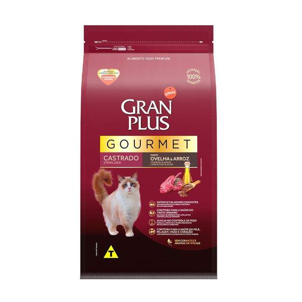 Imagem de Ração GranPlus Gourmet para Gatos Castrados Sabor Ovelha e Arroz - 3kg