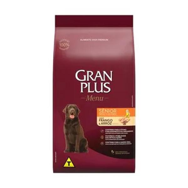 Ração GranPlus Menu Cães Sênior Portes Médio e Grande Frango e Arroz Imagem de Ração GranPlus Menu Cães Sênior Portes Médio e Grande Frango e Arroz