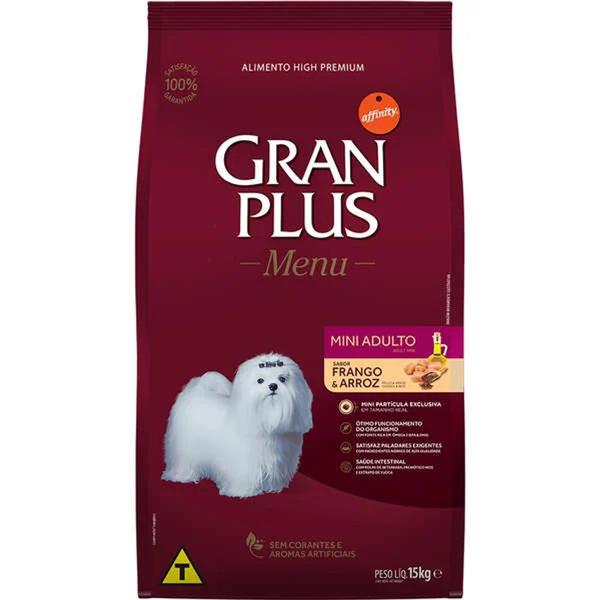 Imagem de Ração GranPlus Menu Frango e Arroz para Cães Adultos Mini e Pequenas 15kg