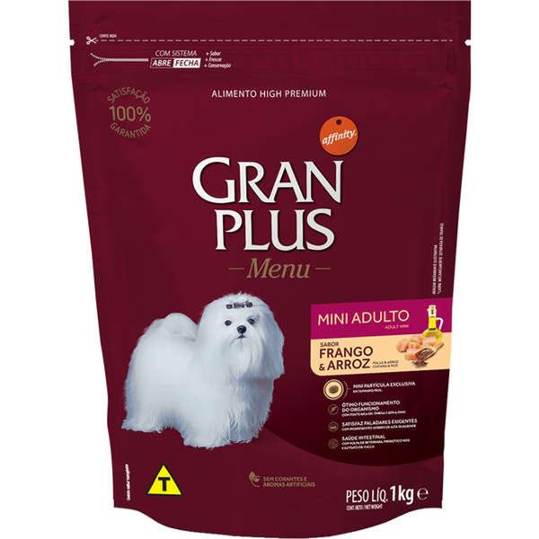 Imagem de Ração GranPlus Menu Frango e Arroz para Cães Adultos Mini e Pequenas 1kg